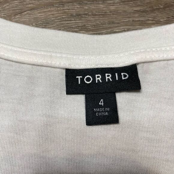 Torrid White Long Sleeve Tshirt Basic Top Tunic Size 4X Stretch Pristine Cond. - Picture 4 of 8